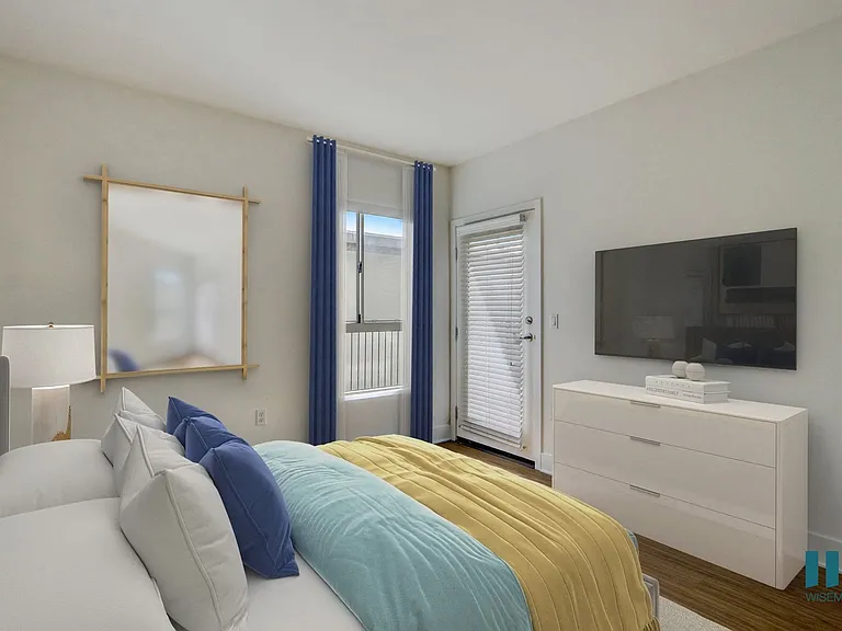 Bedroom with Vinyl Flooring and Patio