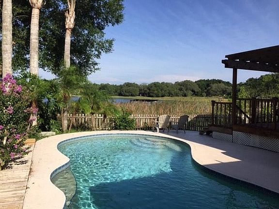 15 x 30 pool overlooking the sparkling lake