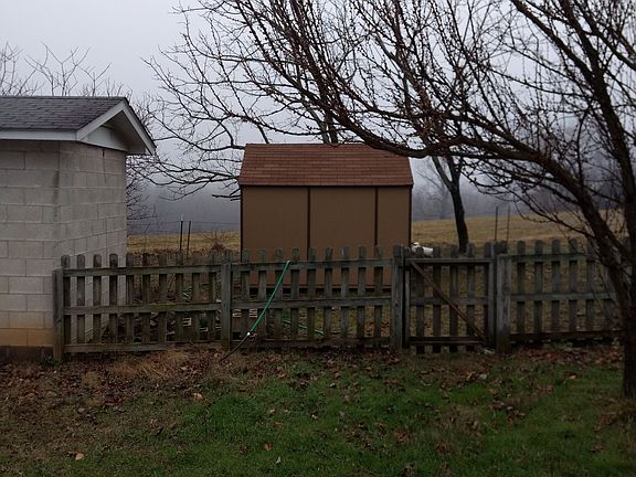 fenced area in back yard