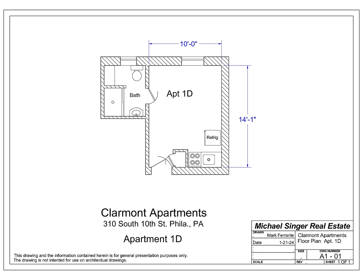 Floor plan Studio D units