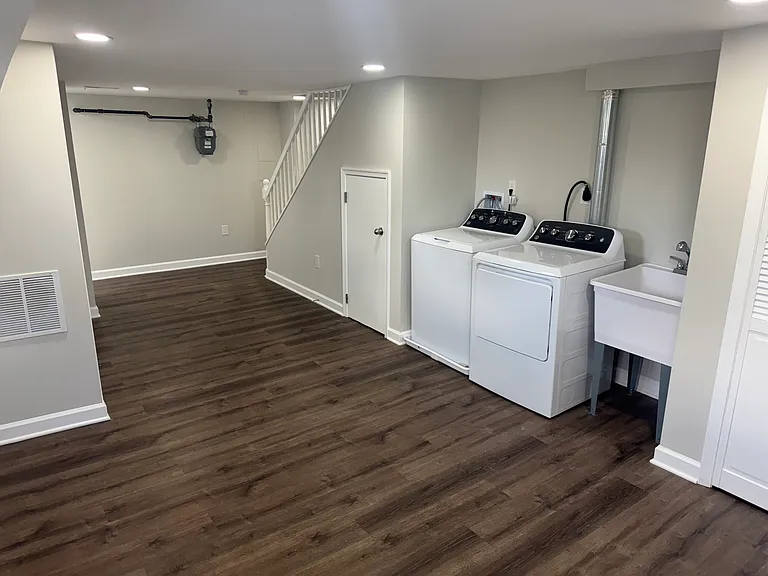Basement with washer/dryer & utility sink
