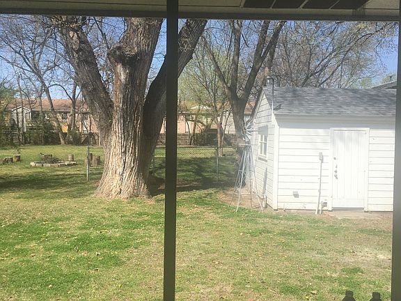 View of back yard from porch