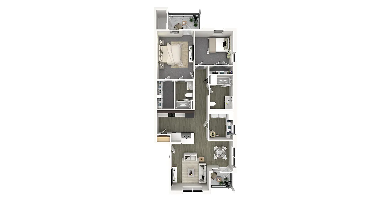 Floor plan Two Bedroom - Two Bath