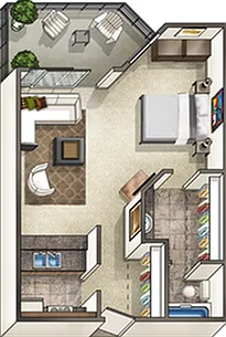 Studio - 518 square feet Studio - 518 square feet