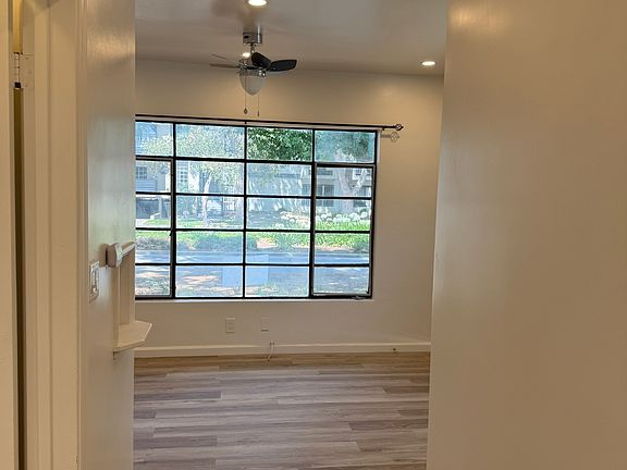 looking at studio from kitchen hallway.