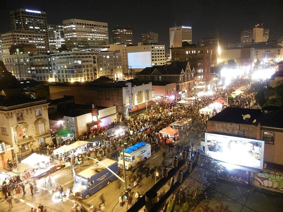 Rooftop view of First Friday