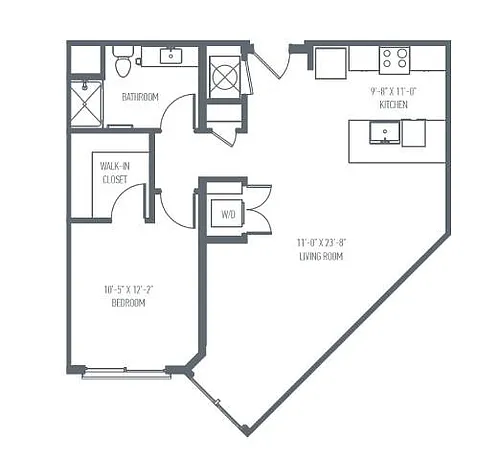 Floor plan B3 - One Bedroom