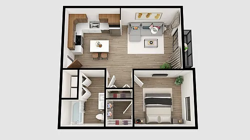 Floor plan 1 Bedroom 1 Bathroom L