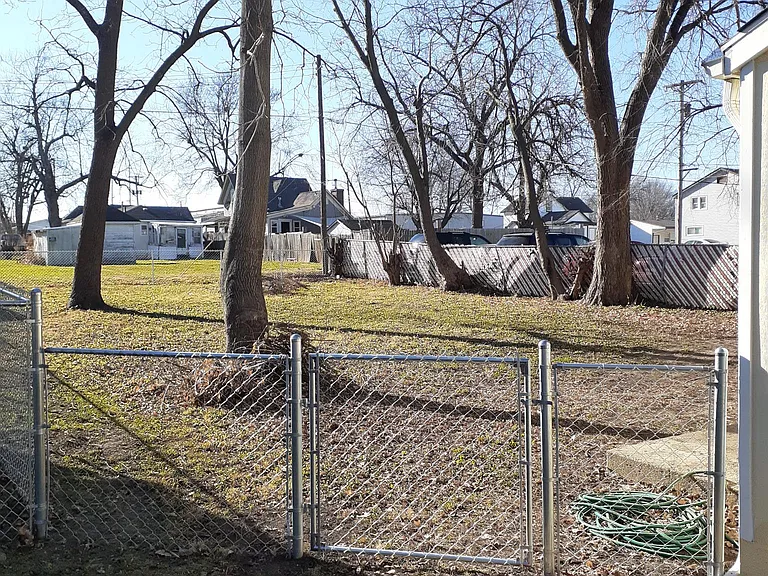 Fenced backyard
