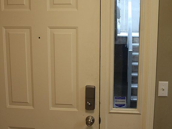 Front door with keyless deadbolt