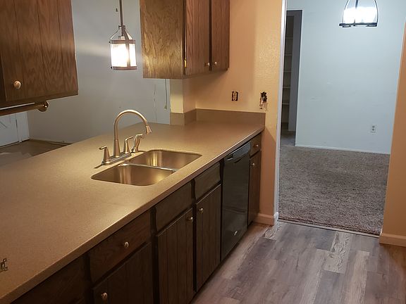 Kitchen with fun lighting