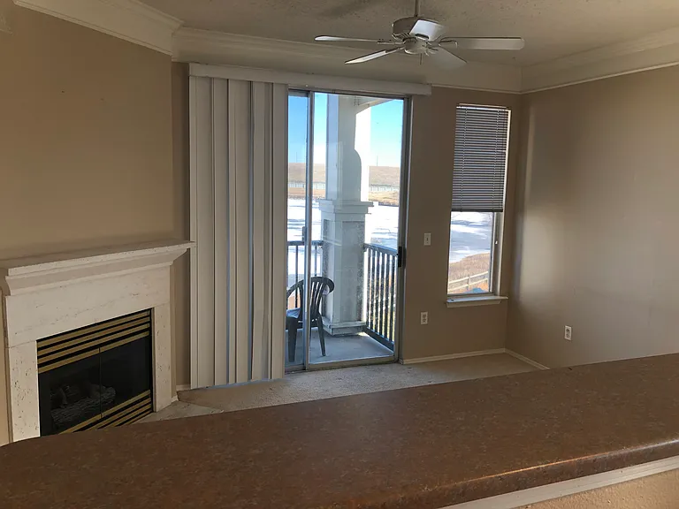 View from kitchen to living area