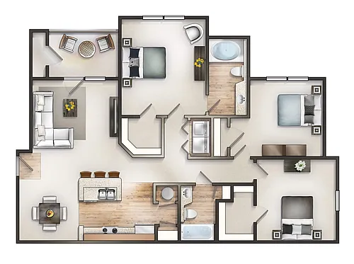 Floor plan The Classic Buckhorn with Balcony