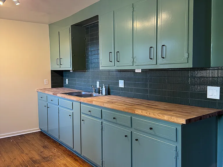 Kitchen with butcher block counter