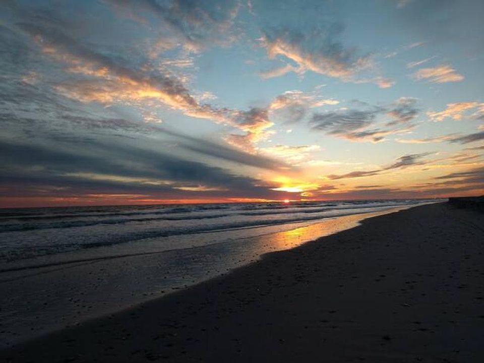 The beach is right across the street