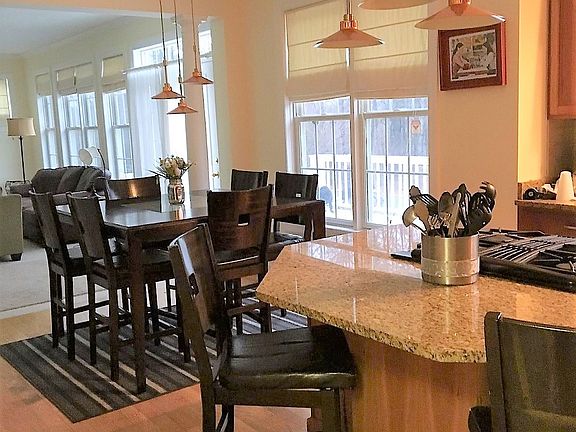 Kitchen opens to family room