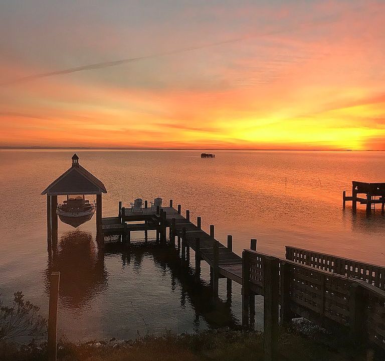 Sunrise overlooking dock