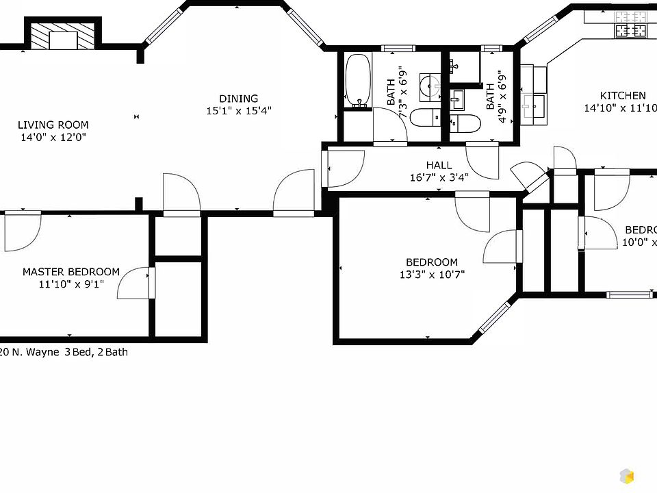 3720 N. Wayne 2-3 Floor Plan