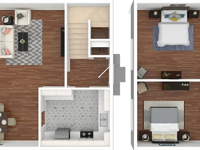 2 Bedroom, 1 Bath 2 Bedroom, 1 Bath