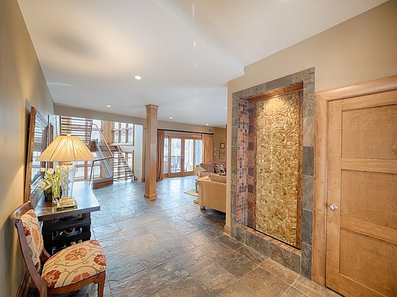 Foyer with custom fountain