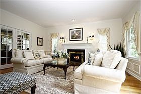 Gracious Living Room w/Fireplace