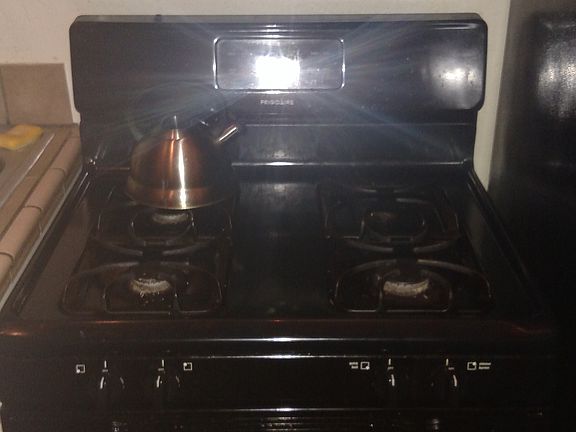Newer Black Stove and Microwave