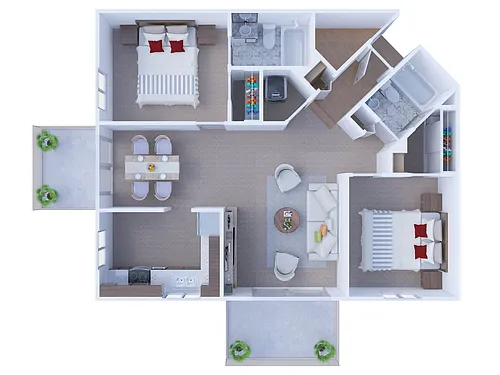 Floor plan 2 Bedroom Floor Plan B4
