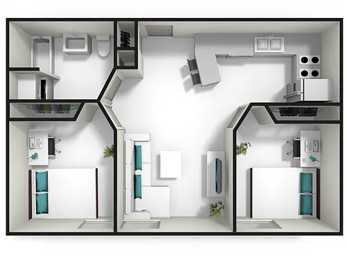 Floor plan 2BR/1BA - Upgrade