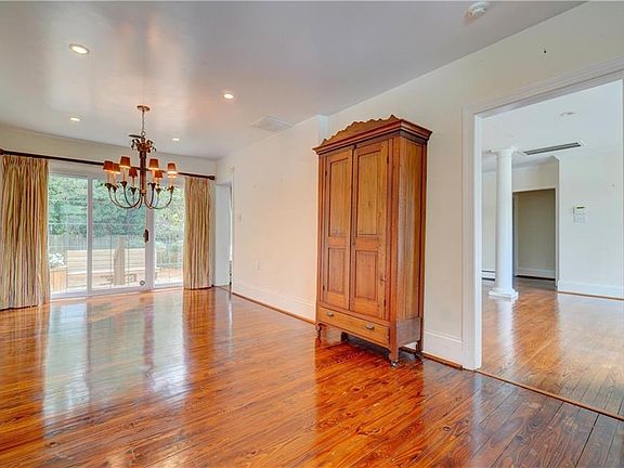 Kitchen and dining area, opens to living room and deck