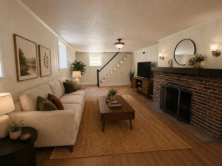 Could be a basement living room.