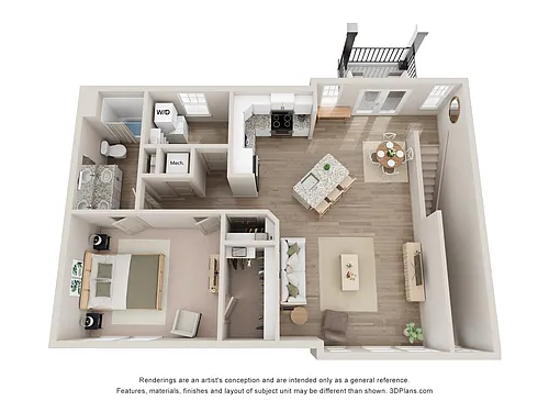 Floor plan Cobia | 1 Bed | 1 Bath