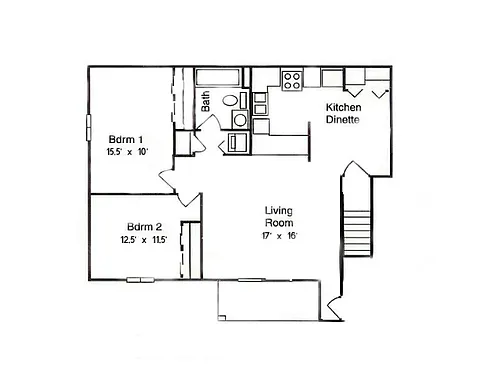 Floor plan Two bedroom + Den