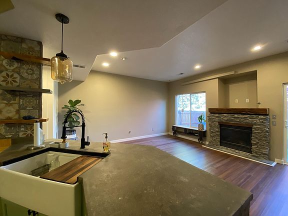 Open concept kitchen and living room