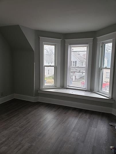 living room with bay window
