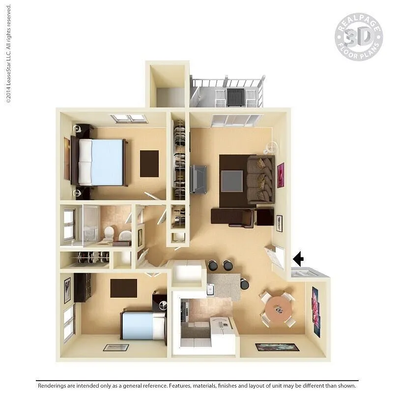 Floor plan 2x1M BR