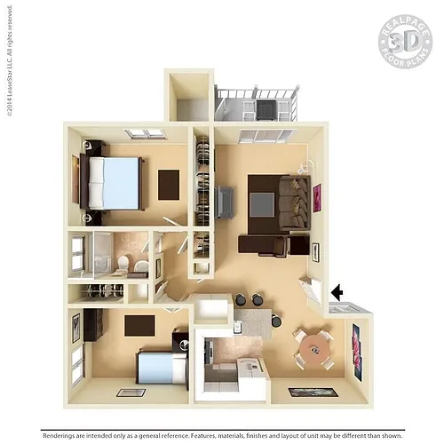 Floor plan 2x1M BR