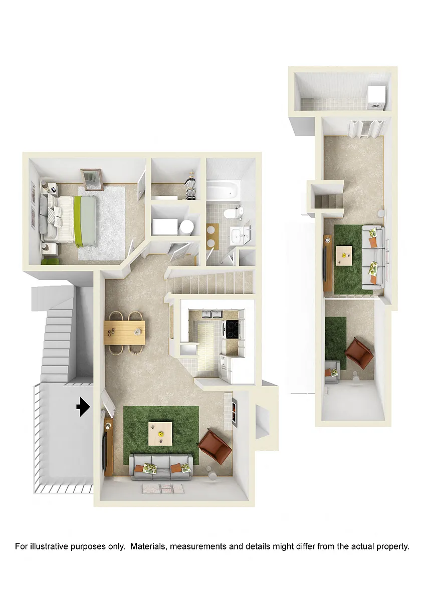 Floor plan 1 Bed Loft