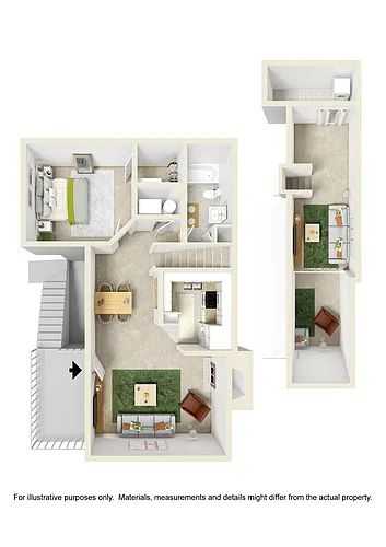 Floor plan 1 Bed Loft