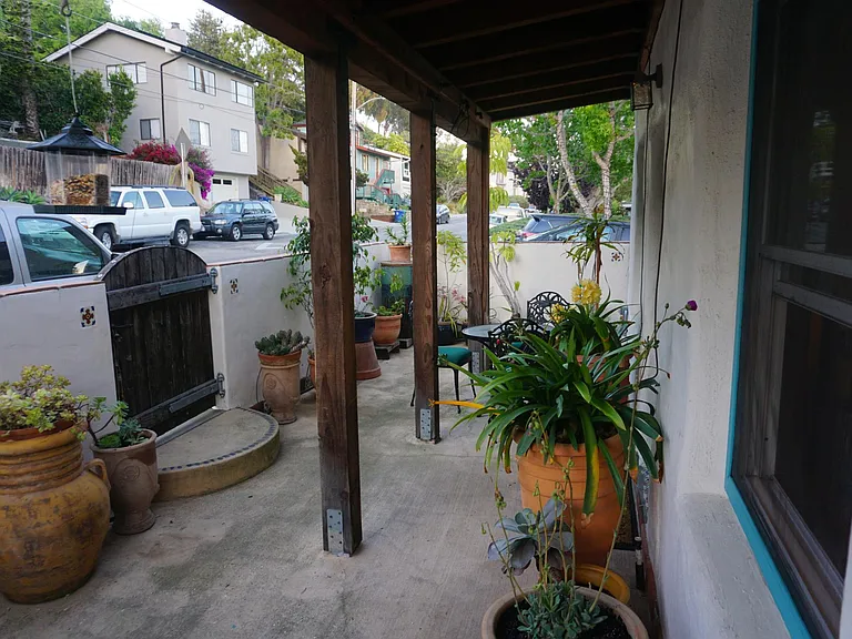 Front patio looking East along Red Rose Way