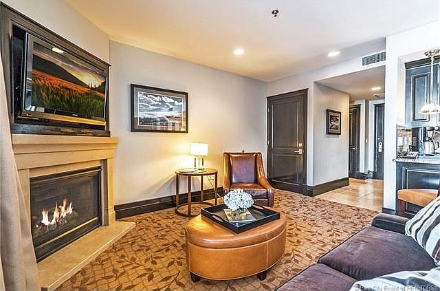 Spacious Living Room with Fireplace