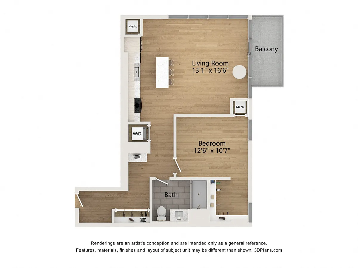 Photo 1 of 1 - 513 S Damen Ave #705 - Chicago, IL Floorplan - 513 S Damen Ave #705