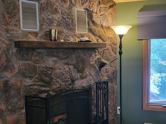 Upstairs fireplace and mantle