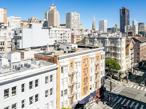 View of the city from the roof of a building apartment