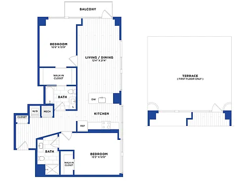 Floor plan 2 Bed/2 Bath-P3