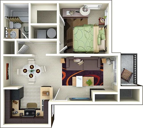Floor plan 1x1 Luxury