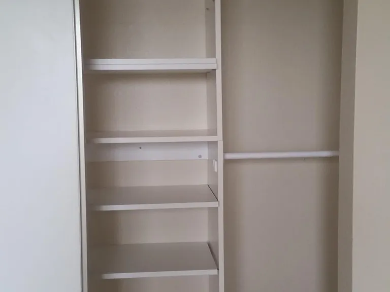 Shelves in closet bedrooms.