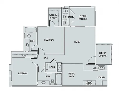 Floor plan 2X2 Downstairs