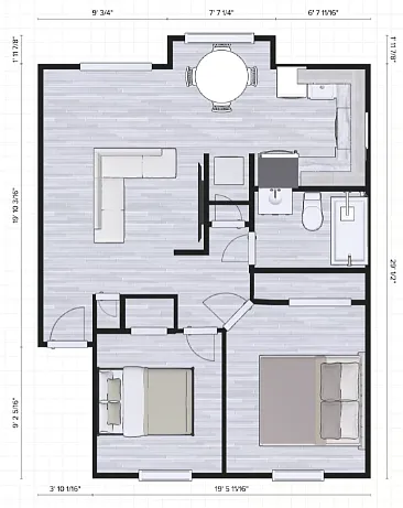 Floor plan 2 Bed 2 Bath