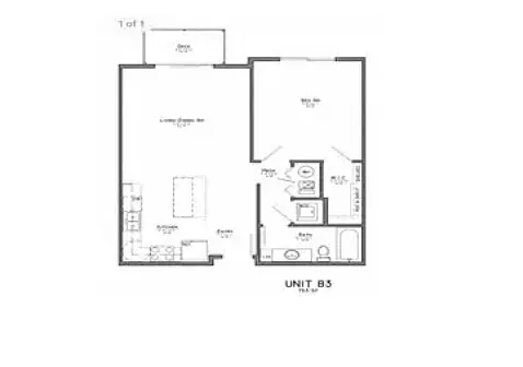 Floor plan 1 Bedroom 1 Bath