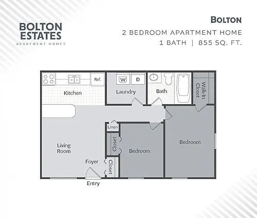 Floor plan 2 Bedroom 1 Bathroom Bolton